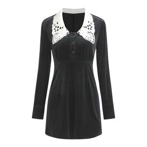 CIDER Floral Trim Velvet Dress Size Small